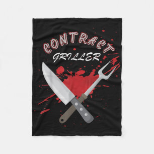 Contract Griller Funny Grill Barbecue BBQ Shirt PU Fleece Deken