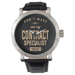 Contract Specialist Funny Job Occupation Watch Horloge