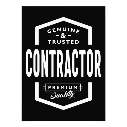 Contractanten Werkgelegenheid Titel Cadeau Foto Afdruk (Voorkant)