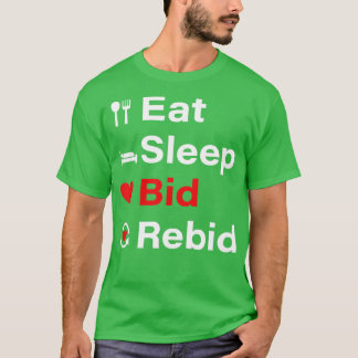 Contractbrug die dubbele kaartspel-speler biedt t-shirt