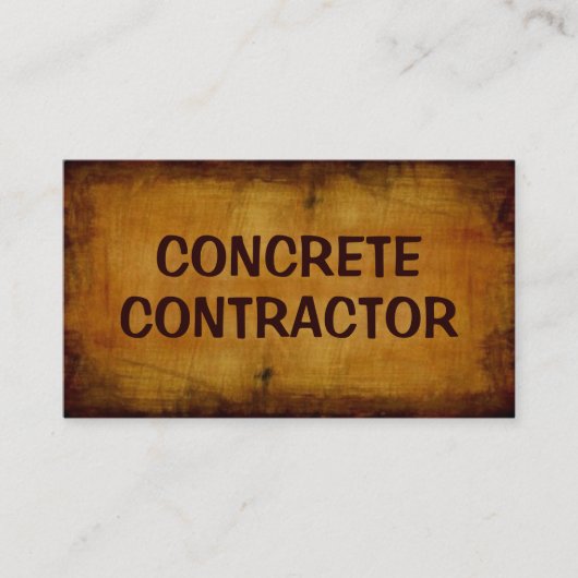 Contracteur de béton Carte de visite antique (Devant)