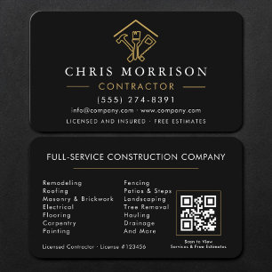 Contractor Black Gold QR-code Visitekaartje