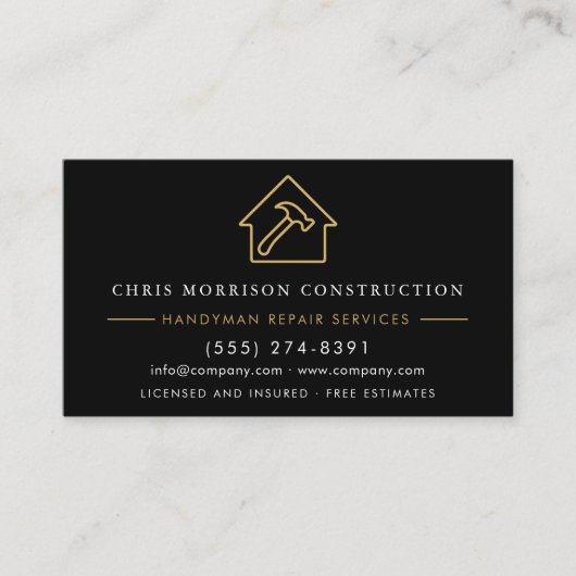 Contractor & Handyman QR Code Visitekaartje (Voorkant)