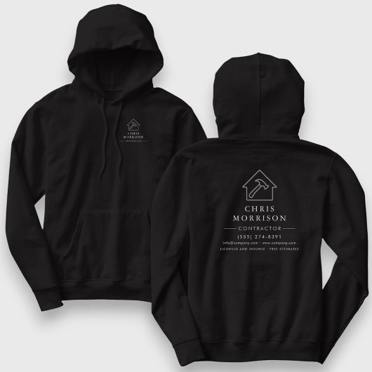 Contractor Home Repair Work Black Silver Hoodie