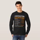 Contractor Hourly Rate Labor Rates Sarcastic T-shirt (Voorkant volledig)
