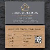 Contractor QR Code Wood Grain  Visitekaartje