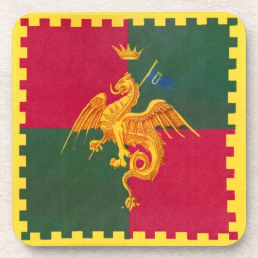 Contrada del Drago (Dragon) Palio di Siena Bier Onderzetter (Voorkant)