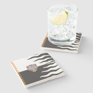 Contrada della Lupa (Zij-Wolf) Palio di Siena Stenen Onderzetter