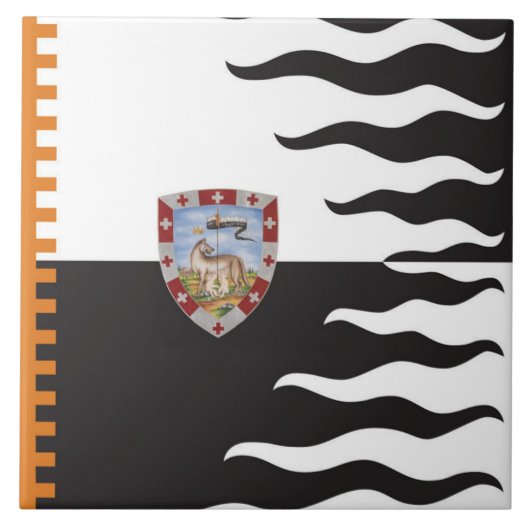 Contrada della Lupa (Zij-Wolf) Palio di Siena Tegeltje (Voorkant)