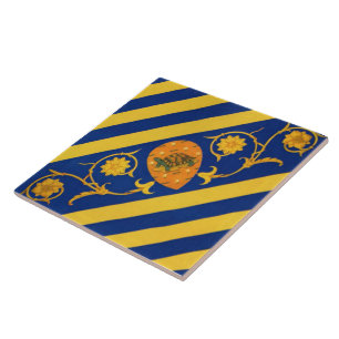 Contrada della Tartuca (Tortoise) Palio di Siena Tegeltje