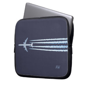 Contrails met (of zonder) jouw tekst laptop sleeve