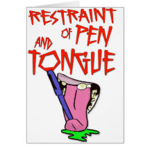 "Contrainte carte drôle de stylo et de langue" de