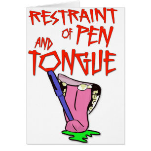 "Contrainte carte drôle de stylo et de langue" de