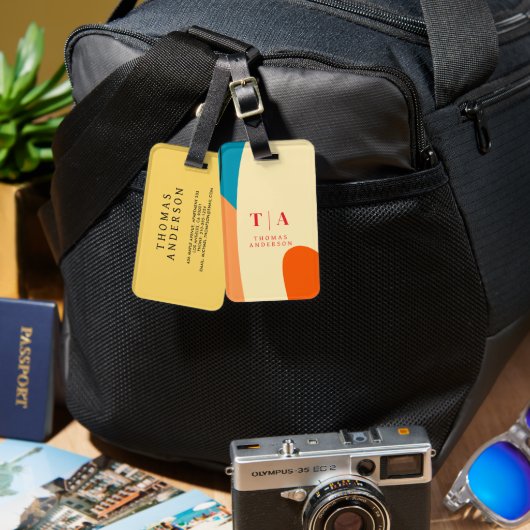 Contrast Abstract Geometric Background Bagagelabel (Voorkant /achterkant)