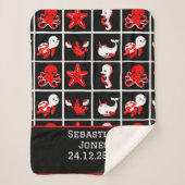 Contrast Baby- sensorische patroon rood zwart Sherpa Deken (Voorkant)