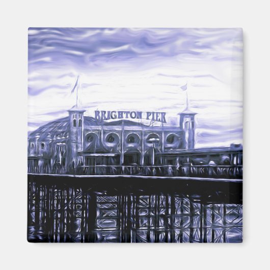 Contrast Brighton Pier Digital Painting Magneet (Voorkant)