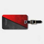 Contrast rode zwarte geometrische zeshoeken achter bagagelabel (Voorkant horizontaal)