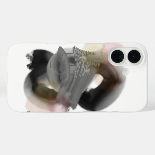 Contraste minimal Art Abstrait iPhone 16 Coque (Verso (horizontal))