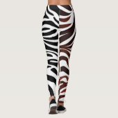 Contraste noir blanc Brown À damiers Leggings (Dos)