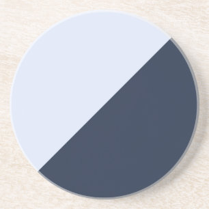 Contrastend Light Sky Blue en Dark Navy Blue Zandsteen Onderzetter