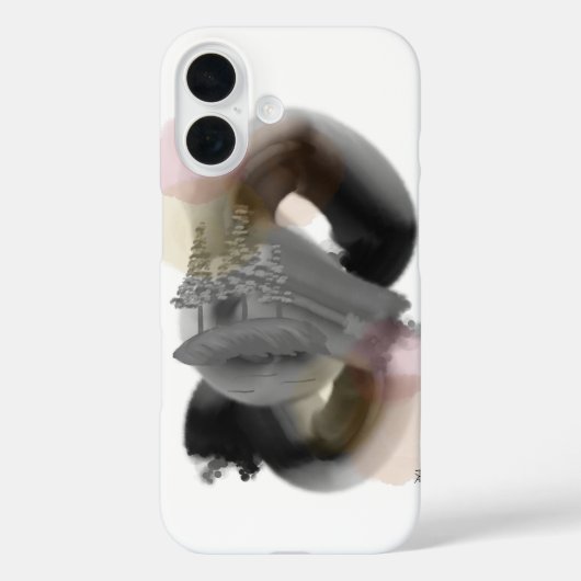 Contrasterende Minimal Abstracte Kunst iPhone 16 H Case-Mate iPhone Case (Achterkant)