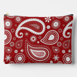 Contrasting White Paisley Print Cosmetic Bag Etui