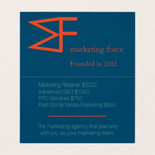 Contrastkleuren Professional Visitekaartjes (Binnenkant ongevouwen)