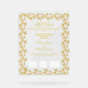 Contrat Mariage Islamique, Symbole Acrylique