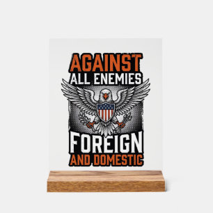 Contre tous les ennemis conception de t-shirt Eagl