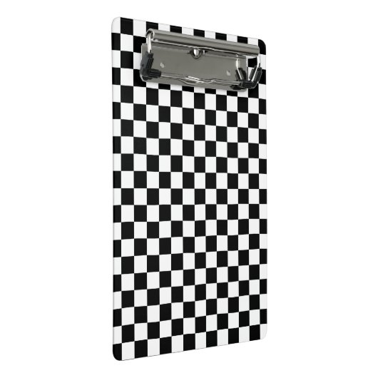 Controkerbordpatroon zwart-wit mini klembord (Schuin)