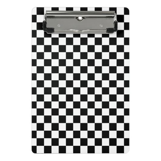 Controkerbordpatroon zwart-wit mini klembord (Voorkant)
