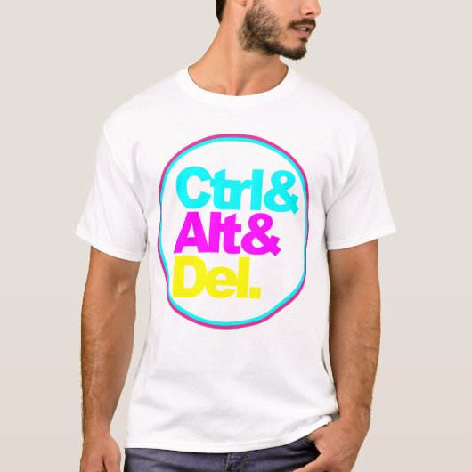 Control Alt Del, typografie t-shirt (Voorkant)