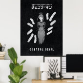 Control Devil – Dark Anime Makima Illustration Poster (Thuiskantoor)