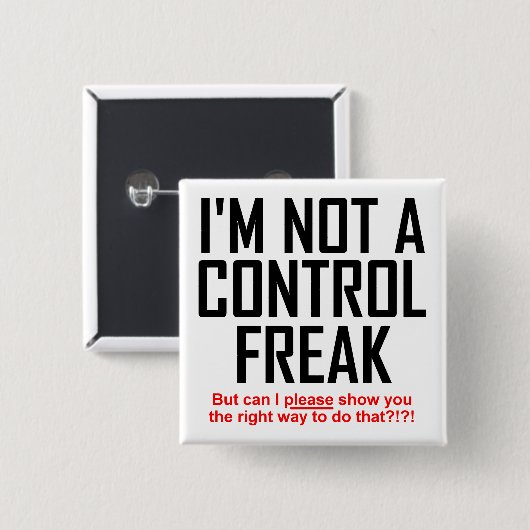 Control Freak Funny Button Badge Pin (Voorkant /achterkant)