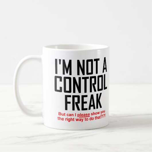 Control Freak Funny Mug Koffiemok (Links)