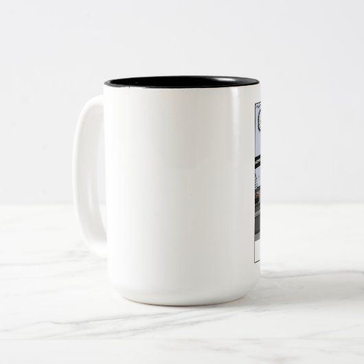 Control Group Lab Mice Cartoon Tweekleurige Koffiemok (Voorkant links)