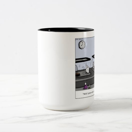 Control Group Lab Mice Cartoon Tweekleurige Koffiemok (Center)