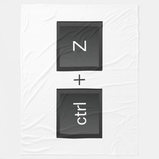 Control-Z ctrl+Z "UNDO"-toetsenbord voor zwarte pc Fleece Deken (Voorkant)