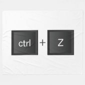 Control-Z ctrl+Z "UNDO"-toetsenbord voor zwarte pc Fleece Deken (Voorkant (Horizontaal))