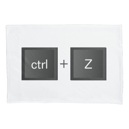 Control-Z ctrl+Z "UNDO"-toetsenbord voor zwarte pc Kussensloop (Voorkant)