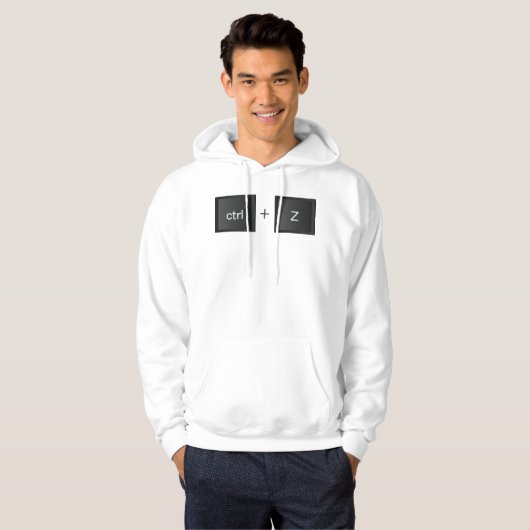 Control+Z "UNDO"-toetsenbordontwerp voor Button Hoodie (Voorkant volledig)