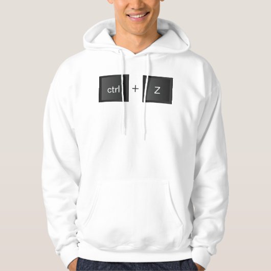 Control+Z "UNDO"-toetsenbordontwerp voor Button Hoodie (Voorkant)