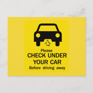 Controle onder auto, Australië Briefkaart
