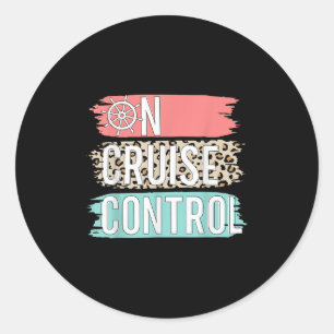 Controle op cruise leopard Funny Summer Vacation F Ronde Sticker
