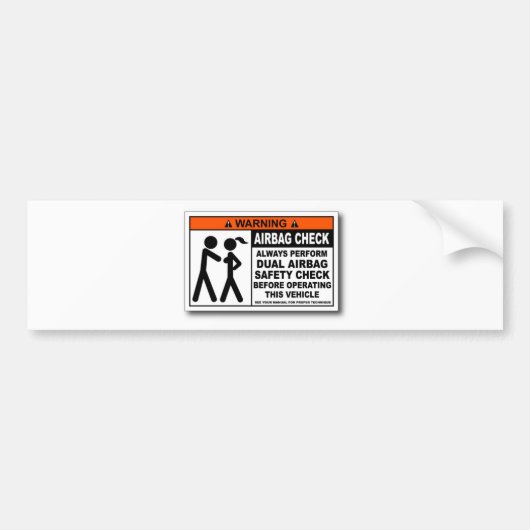 Controle van de airbag bumpersticker (Voorkant)