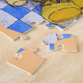 controledoek met drie schattige studies legpuzzel (Zijkant)