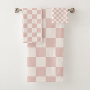 Controleer Bleek Beige Gecontroleerd Patrooncontro Bad Handdoek