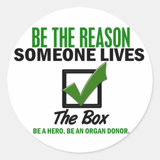 Controleer de doos als orgaandonor 4 ronde sticker (Voorkant)