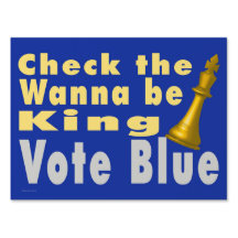 Controleer de Wannabe King - Stem Blauw Tuinbord