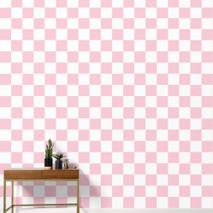 Controleer het Baby-roze en witte-controllerpatroo Behang